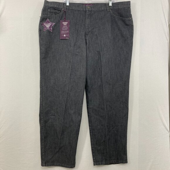 Gloria Vanderbilt Denim - New Gloria Vanderbilt size 24W Dark Gray Classic Stretch Straight Leg Jeans